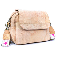 Multi-Pocket Cork Crossbody: 3 Straps & Organized (9.5" x 7.5")