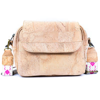 Multi-Pocket Cork Crossbody: 3 Straps & Organized (9.5" x 7.5")