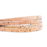 Natural 10mm Flat Cork Cord with Cotton Core - Eco Leather Alternative for Jewellery and Crafts (10m Roll)