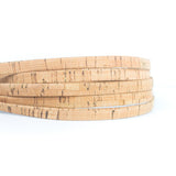 Natural Rustic 10mm Flat Cork Cord - Wide Eco Leather Alternative (10m Roll)