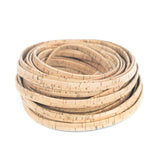 Natural Rustic 10mm Flat Cork Cord - Wide Eco Leather Alternative (10m Roll)