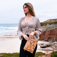 Cork and Coffee Bean Crossbody Bag and Clutch BAG-2290