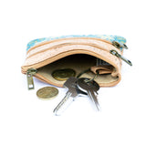 Triple-Zip Cork Mini Coin Pouch
