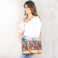 Vintage Style Printed Cork Handbag (NEW)