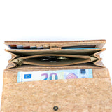 Women’s Natural Cork Long Wallet – Sustainable Vegan Wallet with Multiple Compartments