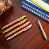 Eco-Friendly Cork Grip Ballpoint Pens - Set of 10