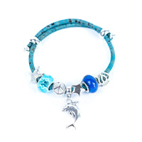 Coastal Charm: Cork and Dolphin Bracelet