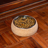 Eco-Friendly Cork Base Stainless Steel Pet Bowl