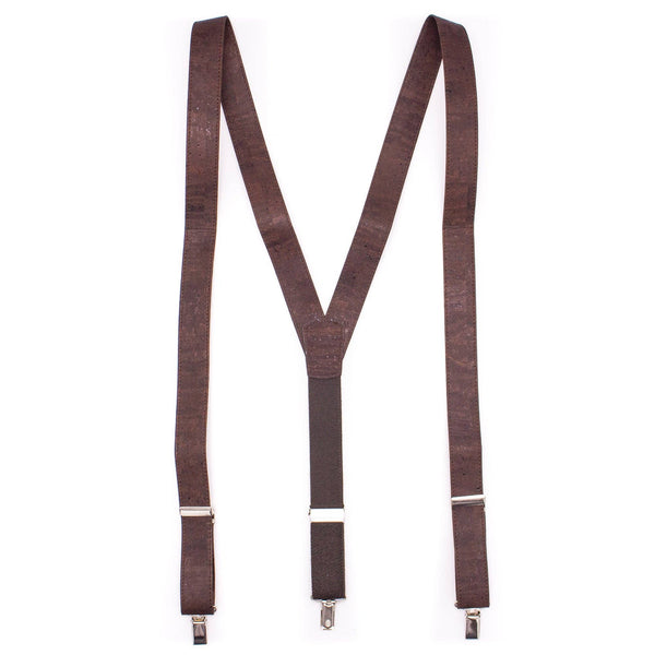 Men's Cork Suspenders, Brown Adjustable Suspenders Men's Cork Suspenders, Brown Adjustable Suspenders