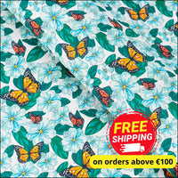 Colorful Butterfly & Flower Cork Fabric COF-631 cork fabric