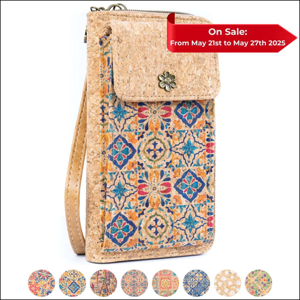 Cork Crossbody Phone Bag Printed Vegan Purse Wallet BAGD-600 Flash Sales