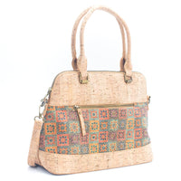 Multi-pattern natural cork women's handbag