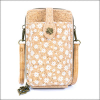 Floral Cork Crossbody Phone Bag for Women – Double Zipper BAGD-605 A Flash Sales