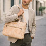 Cork Laptop Bag with Shoulder Strap - Vegan Leather Briefcase BAGP-262A