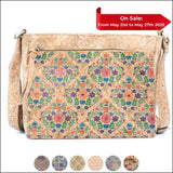 Printed Cork Crossbody Bag for Women Shoulder Purse with Zipper Pocket BAGD-603 Flash Sales