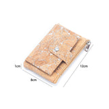 Natural Cork Small Wallet with Zipper Coin Pocket Bag-2233