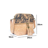 Tassel Zip Pocket Women’s Cork Crossbody Bag – Coffee Bean Infused