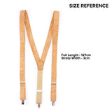 Turquoise Adjustable cork straps men's SUSPENDER L-542-E