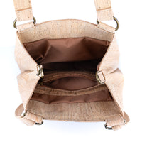 Eco-Friendly Cork Tote Bag for Women with Front Pocket