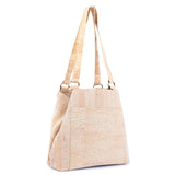 Eco-Friendly Cork Tote Bag for Women with Front Pocket