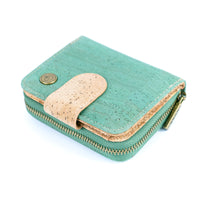 🌿 Stylish Solid-Color Cork Women's Short Wallet