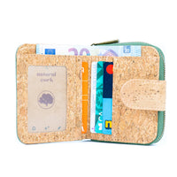 🌿 Stylish Solid-Color Cork Women's Short Wallet