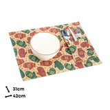 Christmas Cork Placemats and Cutlery Pockets Set