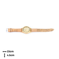 Corkadia Unisex Roman Numeral Cork Watch - Wood Grain Dial