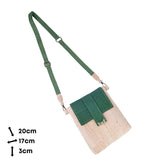 Natural Cork Crossbody Bag with Cat Clasp