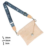 Cork Envelope Crossbody Bag with Interchangeable Strap - Vegan Clutch BAGP-354