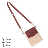 Natural Cork Crossbody Bag with Flap Closure