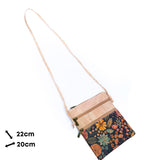 Sustainable Statement Piece: Floral Double-Zip Cork Crossbody