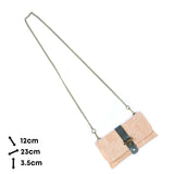 Natural Cork Crossbody Wallet with Chain Strap & Bee Charm BAG-2372