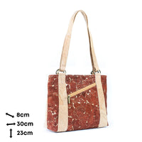 Cork Shoulder Bag with Double Zipper Pockets