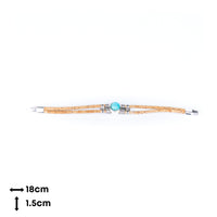 Turquoise Cork Bracelet Women - Handmade Eco