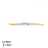 Turquoise Cork Bracelet Women - Handmade Eco