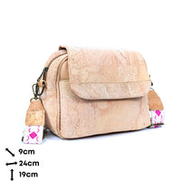 Multi-Pocket Cork Crossbody: 3 Straps & Organized (9.5" x 7.5")