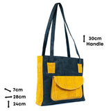 Cork Handbag for Women – Dual Tone Tote with Front Pocket