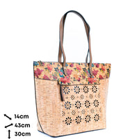 Eco-Friendly Tote Bag: Natural & Printed Cork with PU Handles (6 Designs) BAG-2332