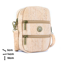 Cork Crossbody Phone Bag – Dual Zipper Vegan Sling Purse
