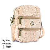 Cork Crossbody Phone Bag – Dual Zipper Vegan Sling Purse