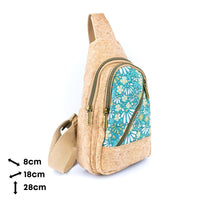 Cork Sling Bag with Printed Front Panel –-Lightweight Eco-Friendly Crossbody