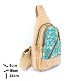 Cork Sling Bag with Printed Front Panel –-Lightweight Eco-Friendly Crossbody