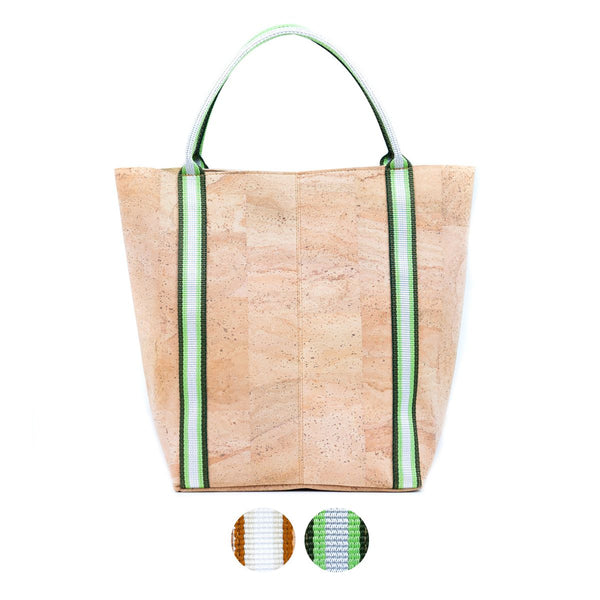 Tote Bag with Natural Cork and Woven Strap