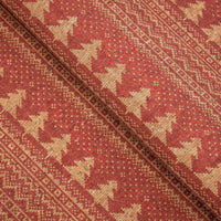 Natural cork Christmas Fabric Collection Red christmas fir tree pattern COF-329 - CORKADIA