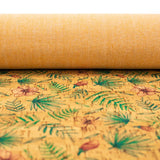 Smooth cork fabric floral pattern