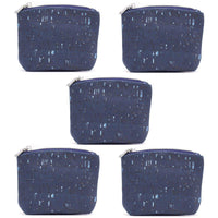 5 units of Blue wholesale cork purse