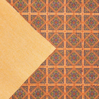 Orange square ceramic tile mosaic pattern cork  fabric COF-260 - CORKADIA