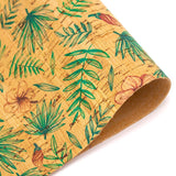 Smooth cork fabric floral pattern
