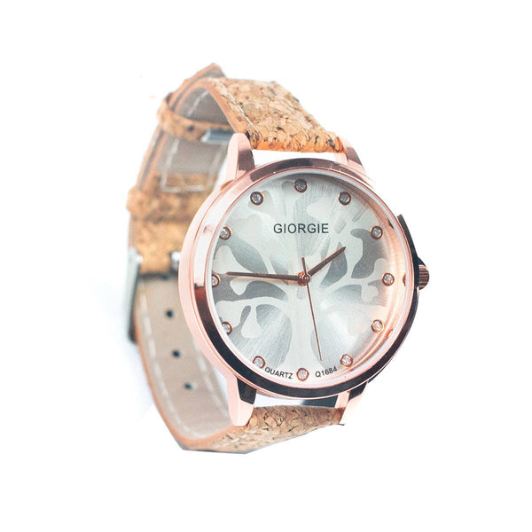 Cork watch - rose gold trim 